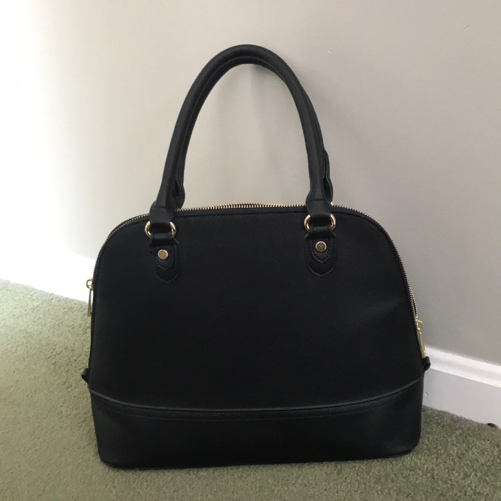 Black Convertible Zip-Top Crossbody Bag